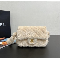 Promotional Chanel Shearling Mini Flap Bag 99409 Light Beige 2024