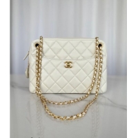 Top Design Chanel Shiny Lambskin Medium Camera Case bag AS5187 White 2024