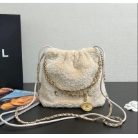 Promotional Chanel Shearling 22 Mini Shopping bag AS3980 Light Beige 2024