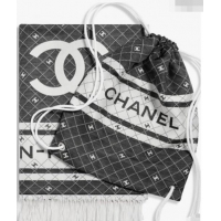 Luxury Discount Chanel Backpack bag & Blanket Set 1107 Grey/White 2024