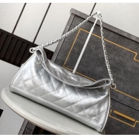 Discount Chanel Lambskin Large Hobo bag CH110703 Silver 2024