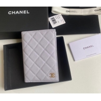 Best Price Chanel Grained Calfskin Passport Cover A80385 Light Purple 2024