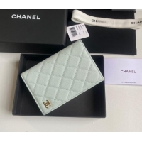 Market Sells Chanel Grained Calfskin Passport Cover A80385 Pale Green 2024