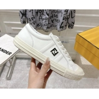 Cheap Price Fendi FF Patch Calfskin Sneakers White 112112