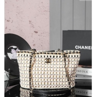 Grade Design Chanel Cotton Crochet Small Shopping bag AS5235 Beige 2024