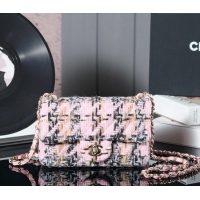 Super Quality Chanel Wool Tweed Classic Mini Flap Bag A69900 Pink 2024