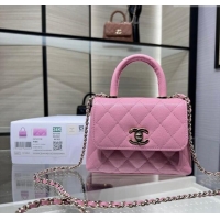 Low Cost Chanel Grained Calfskin Clutch with Chain and Top Handle AP4244 Pink 2024