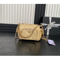 Reasonable Price Chanel Shiny Crumpled Lambskin Small Camera Case bag AS5220 Beige 2024