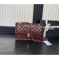 Luxury Cheap Chanel Shiny Crumpled Calfskin Large Flap bag AS5145 Dark Brown 2024