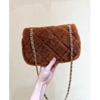 Top Grade Chanel Shearling Lambskin Flap Bag AS5149 Brown 2024 Top Quality