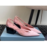 Best Product Prada Satin cut-out pumps 6.5cm Pink 115054