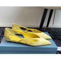 Fashion Prada Satin cut-out ballerinas flat Yellow 115071