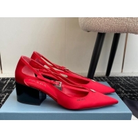 Unique Style Prada Satin cut-out pumps 6.5cm Red 115087