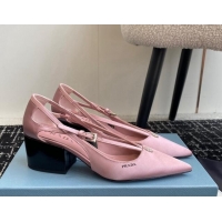 Low Cost Prada Satin cut-out pumps 6.5cm Pink 115089