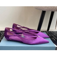 Shop Cheap Prada Satin cut-out ballerinas flats Purple 115105