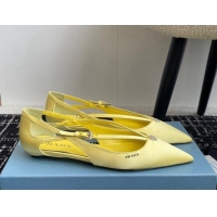 Generous Prada Satin cut-out ballerinas flats Yellow 115101