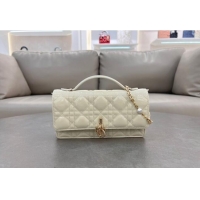 Buy Discount Dior My Dior Mini Bag in Patent Cannage Calfskin with Pearl 0980 White