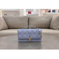 Grade Cheap Dior My Dior Mini Bag in Cannage Lambskin with Pearl 0980 Light Blue