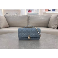 Low Cost Dior My Dior Mini Bag in Cannage Lambskin with Pearl 0980 Dusty Blue