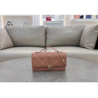 Grade Cheap Dior My Dior Mini Bag in Cannage Lambskin with Pearl 0980 Rose Beige