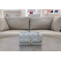 Classic Best Dior My Dior Mini Bag in Cannage Lambskin with Pearl 0980 Lake Blue 2024