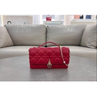 Good Looking Dior My Dior Mini Bag in Cannage Lambskin with Pearl 0980 Red