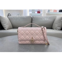 Best Quality Dior My Dior Top Handle Bag in Cannage Lambskin 0997 Blush Pink 2024