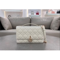 Unique Style Dior My Dior Top Handle Bag in Cannage Lambskin 0997 White 2024