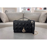 New Design Dior My Dior Top Handle Bag in Patent Cannage Calfskin 0997 Black 2024