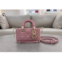 Modern Grade Dior Micro Lady D-Joy Bag in Cannage Lambskin S0910 Aged Pink 2024