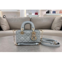 Big Discount Dior Micro Lady D-Joy Bag in Cannage Lambskin S0910 Lake Blue 2024