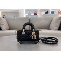 Cheapest Dior Micro Lady D-Joy Bag in Cannage Lambskin S0910 Black 2024