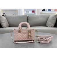 Pretty Style Dior Micro Lady D-Joy Bag in Cannage Lambskin S0910 Blush Pink 2024