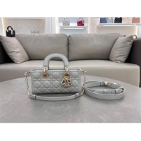 Good Looking Dior Lady D-Joy Small Bag in Cannage Lambskin M0613 Cloud Grey 2024