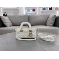 Modern Classic Dior Lady D-Joy Small Bag in Cannage Lambskin M0613 White 2024