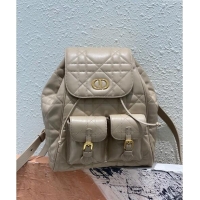 Most Popular Dior Medium Dior Caro Backpack Bag in Macrocannage Lambskin D1002 Biscuit Beige 2024