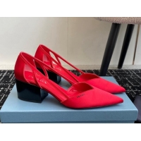 Big Discount Prada Satin cut-out pumps 6.5cm Red 115111