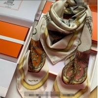 Buy Best Hermes Grand Apparat Forever Cashmere & Silk Sqaure Shawl Scarf 140cm 0130 White 2024