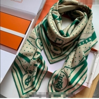 Popular Style Hermes La Promenade Cashmere & Silk Sqaure Shawl Scarf 140cm 0130 Green 2024