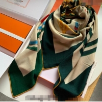 Best Quality Hermes Cashmere & Silk Sqaure Shawl Scarf 140cm 0130 Green 2024