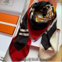 Top Grade Hermes Cashmere & Silk Sqaure Shawl Scarf 140cm 0130 Black 2024