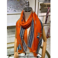 Most Popular Hermes Et Gris Gris Rectangle Cashmere Long Scarf 65x185cm H2100 Orange 2024