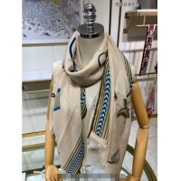 Best Price Hermes Et Gris Gris Rectangle Cashmere Long Scarf 65x185cm H2100 Light Beige 2024