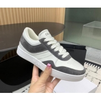 Good Looking Celine Trainer Low Lace-up Sneakers in Calfskin and Suede Grey/White 1011125