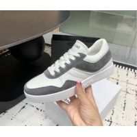 Good Looking Celine Trainer Low Lace-up Sneakers in Calfskin and Suede Grey/White 1011125