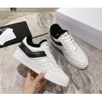 Good Product Celine Trainer Low Lace-up Sneakers in Calfskin and Wool White/Black 012005