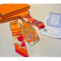 Top Quality Hermes Silk Bandeau Scarf 5x86cm 0305 Orange 2024