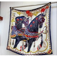 Famous Brand Hermes Harnais de Coeur Silk Square Scarf 90x90cm 3163 Grey 2024