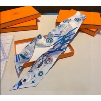 Modern Classic Hermes Silk Bandeau Scarf 040701 Blue 2024