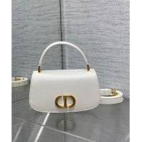 Promotional Dior Small 30 Montaigne Avenue Top Handle Bag in Ribbed Calfskin 6530 White 2024